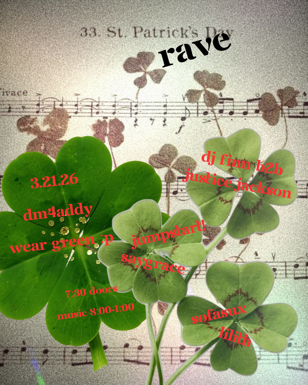 Sofa Sux St. Patrick's Day RAVE EDM Music Show 3.21.2026